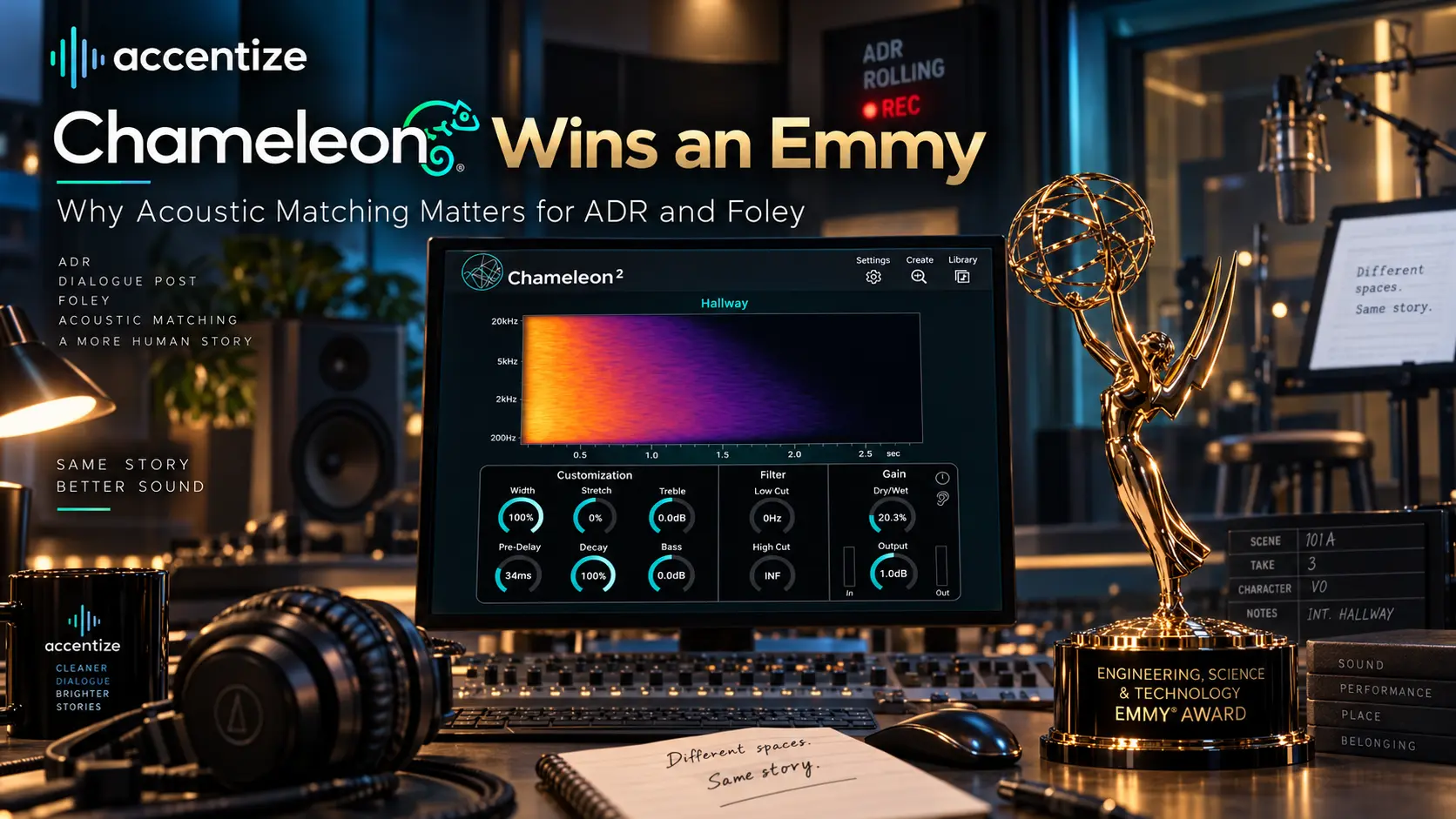Accentize Chameleon Wins an Emmy: Why Acoustic Matching Matters for ADR and Foley